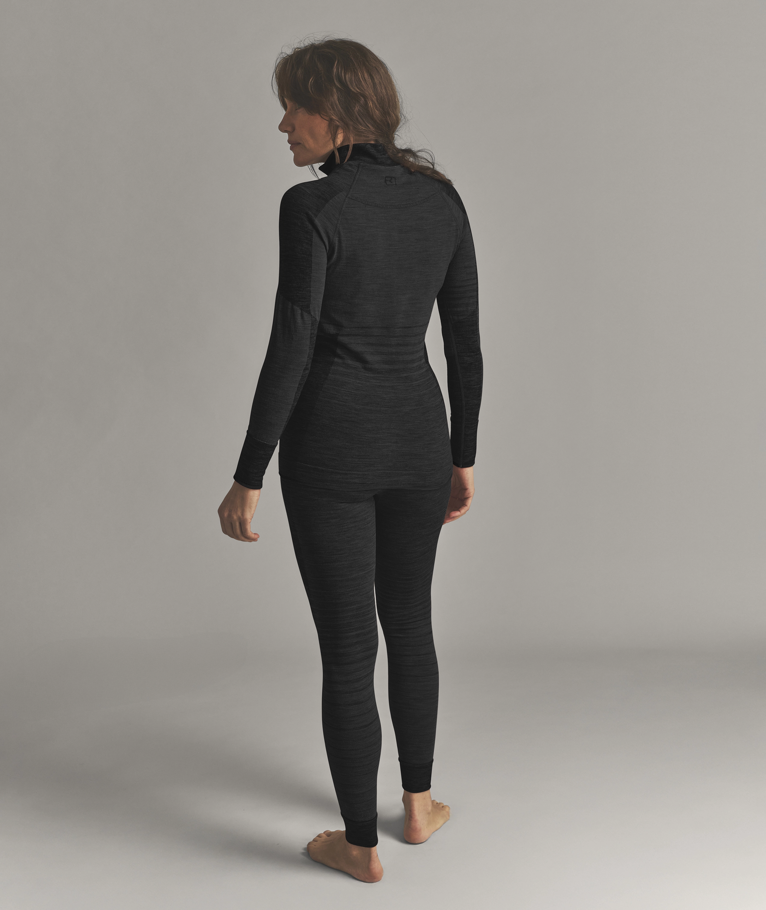 230 COMPETITION ZIP NECK W activewear, long-sleeve, black, leggings, form-fitting