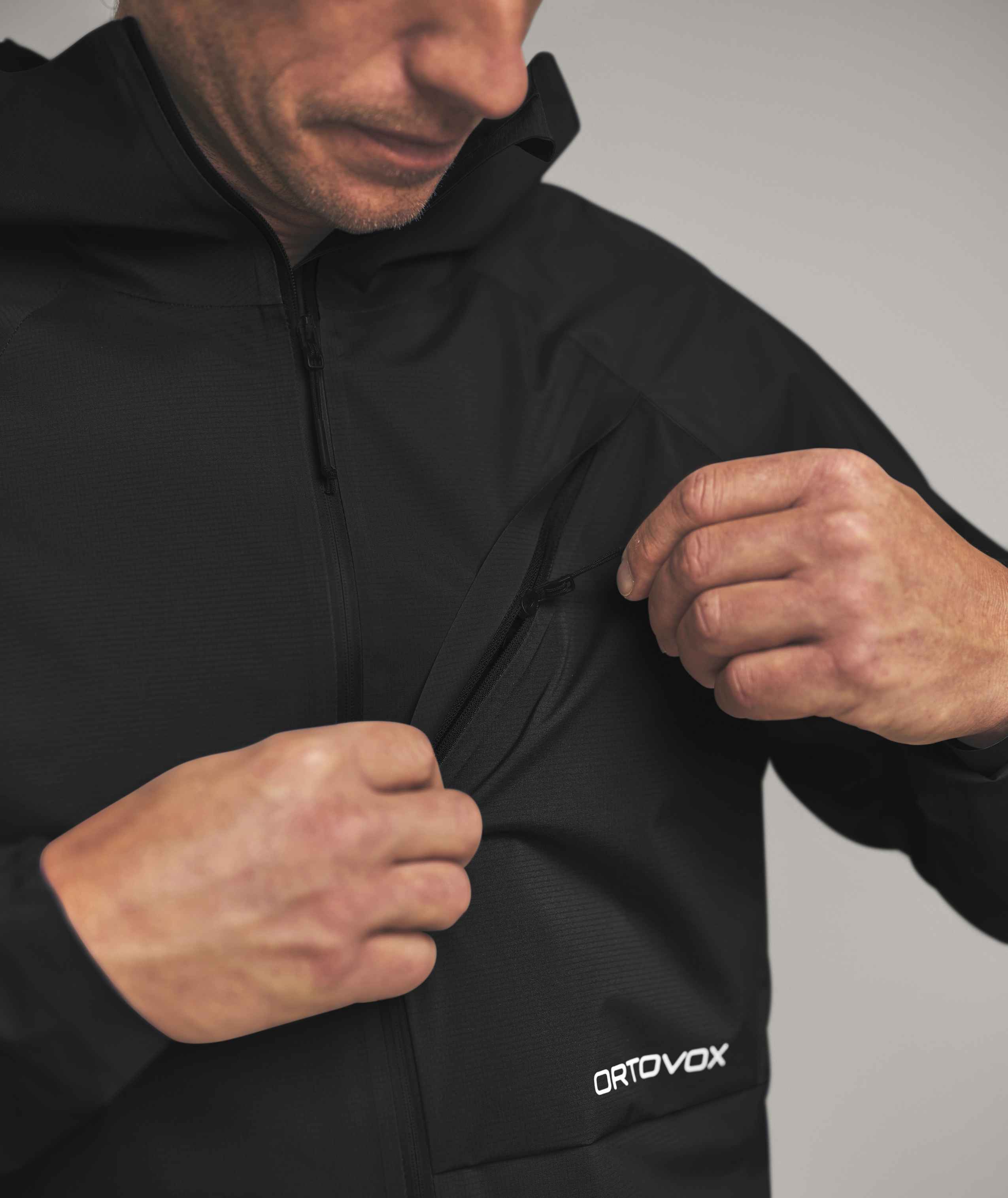 softshell, jacket, black, zipper, pocket