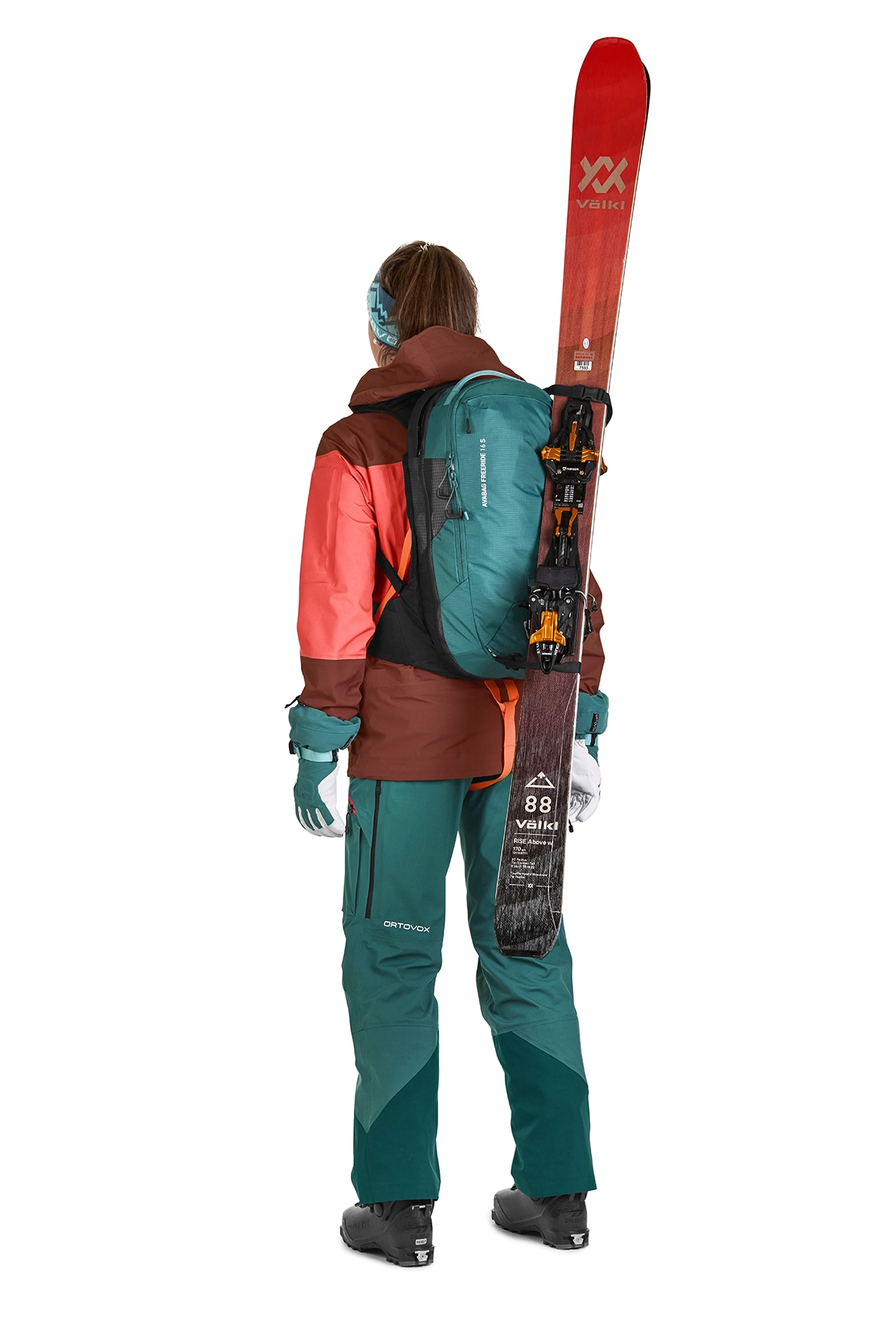 49200-60801-AVABAG_LITRIC_FREERIDE_16_S_pacific_green-M-03.png, ski gear, ski backpack, ski pants, snowboard/ski setup, red snowboard