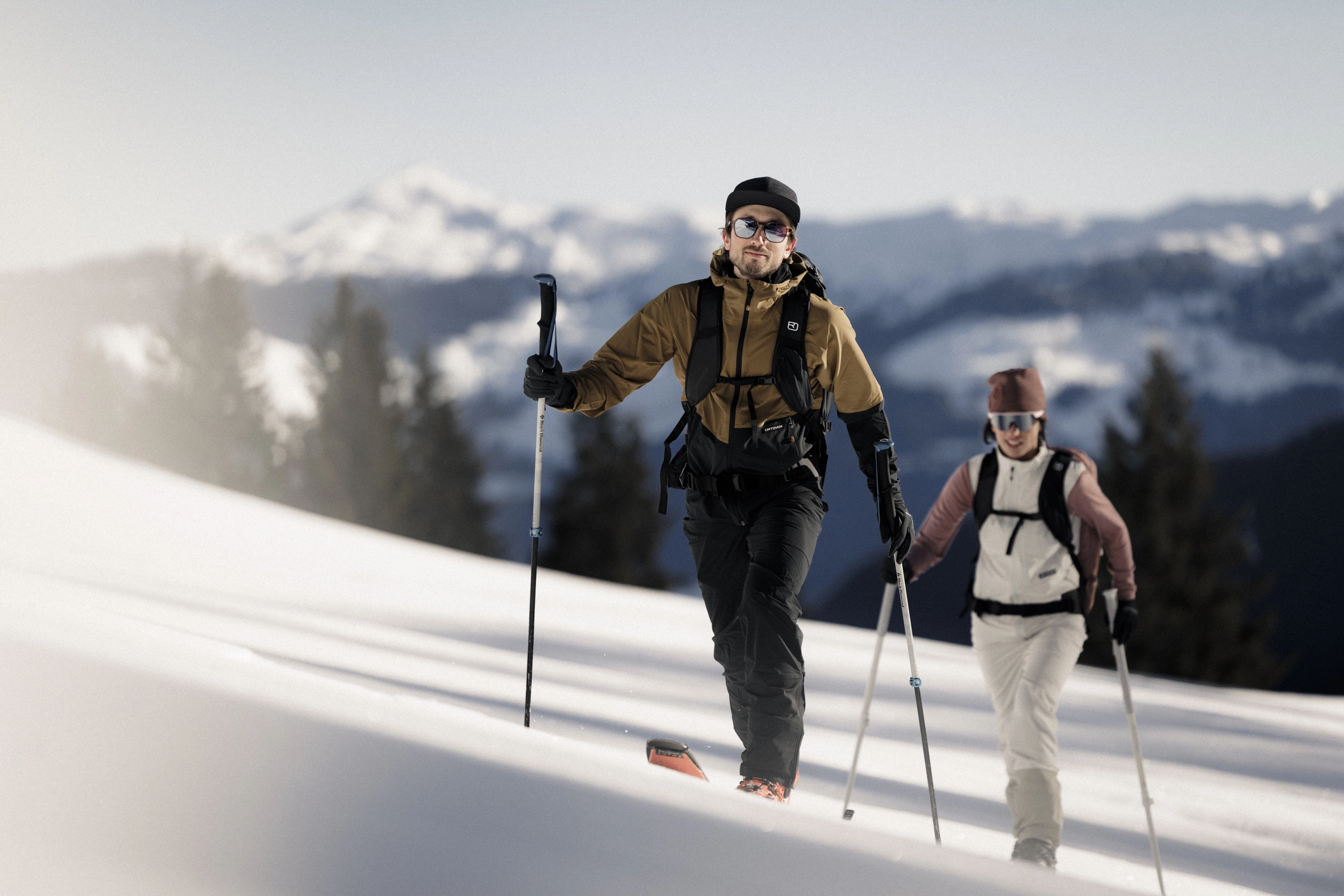 skiing, ski poles, snow, jacket, goggles
