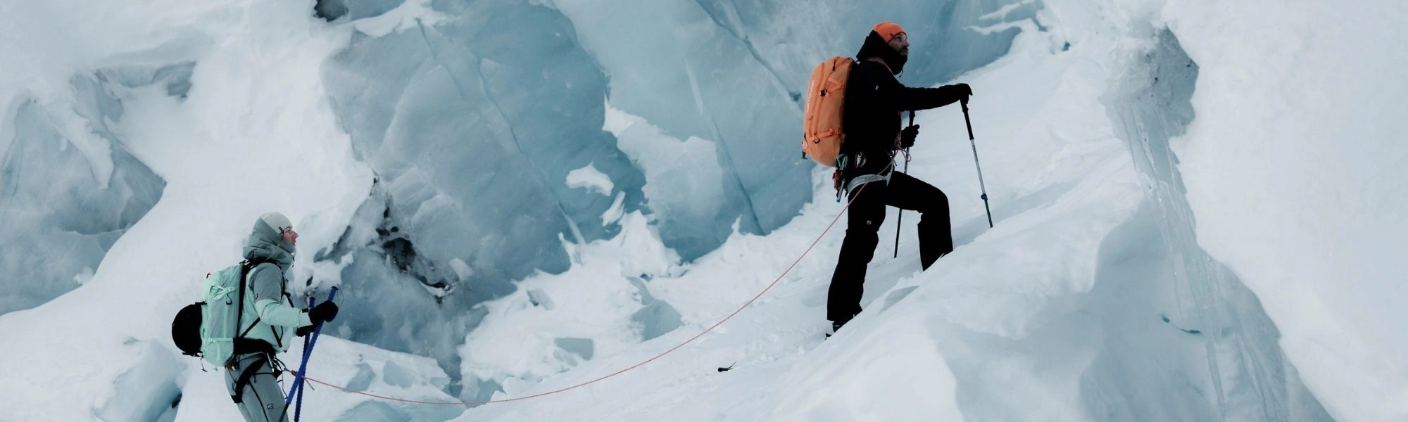 climber, mountaineering, ice climbing, backpack, rope