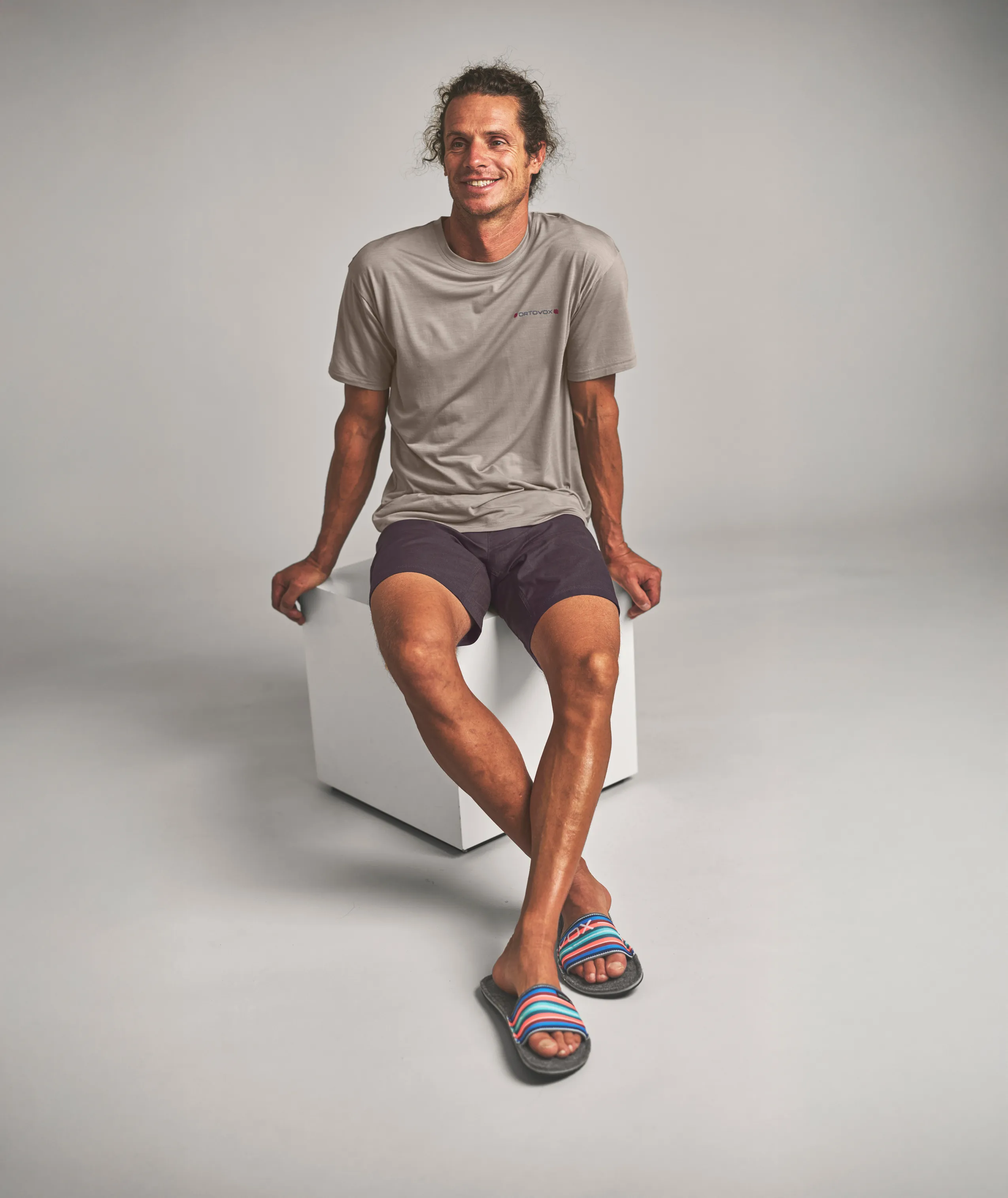 Sandal, Person, Sitting, Shorts, Shoe