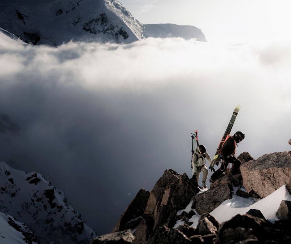 ORTOVOX_Startseite_Brand_Mobile skiing, mountaineering, rocky terrain, snow, backcountry