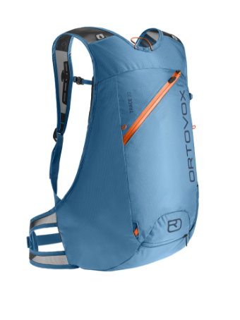 Trace hydration backpack, running pack, blue backpack, zippered pocket, adjustable straps