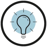 light bulb, lamp, glass bulb, blue circle, round icon
