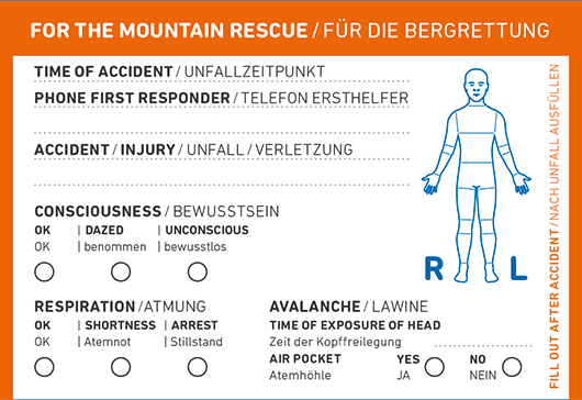 APERÇU RAPIDE POUR LES SECOURS EN MONTAGNE